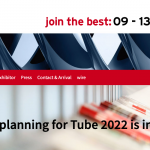 Screenshot der Website zur Ankündigung der nächsten Ausgabe der Tube Düsseldorf 2022